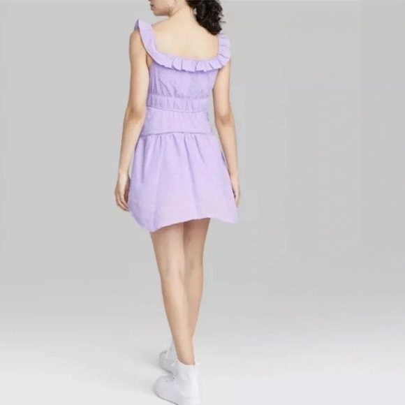 Women's Ruffle Tiered Skater Dress | Wild Fable | Target | Lavender | Size M - Picture 6 of 12